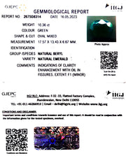 10.36/CT Natural Panna Stone with Govt. Lab Certificate (12210)